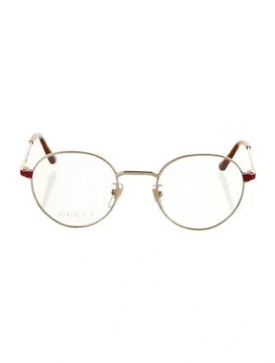 Pre-owned Gucci Round Eyeglasses In Brown