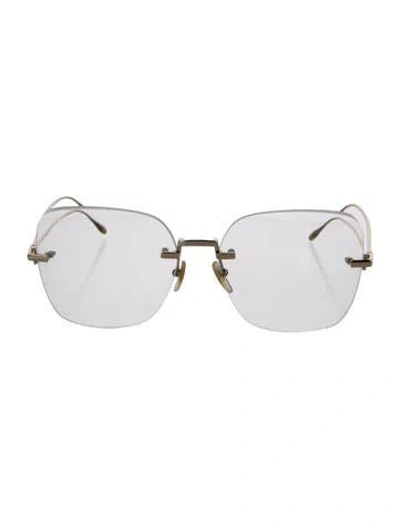 Pre-owned Gucci Round Eyeglasses In Gold
