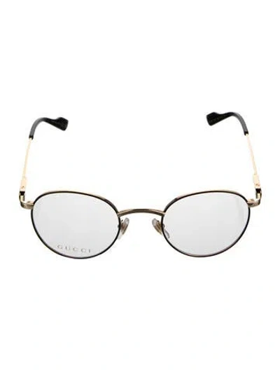 Pre-owned Gucci Round Eyeglasses In Gold
