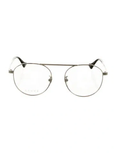 Pre-owned Gucci Round Eyeglasses In Silver
