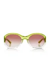 Gucci Round-frame Acetate Sunglasses In Green