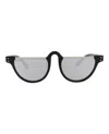 Gucci Round-frame Acetate Sunglasses With Saddle Nose Bridge In Black