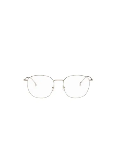 Gucci Round-frame Engraved-logo Glasses In White