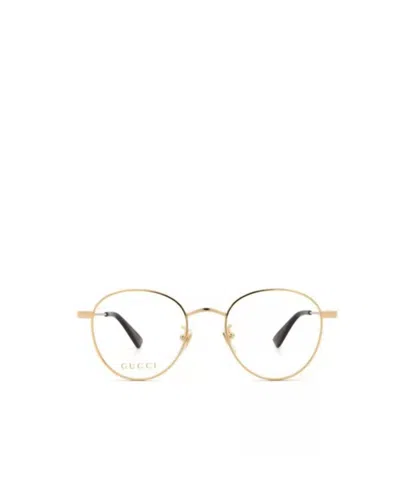 Gucci Round Frame Flat Mirror In Nude