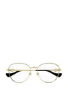 Gucci Round-frame Glasses In 001 Gold Gold Transparent