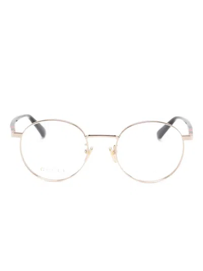 Gucci Round-frame Glasses In Gold