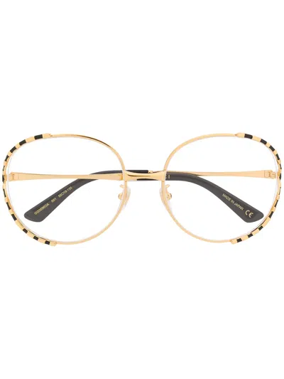 Gucci Round Frame Glasses In Gold