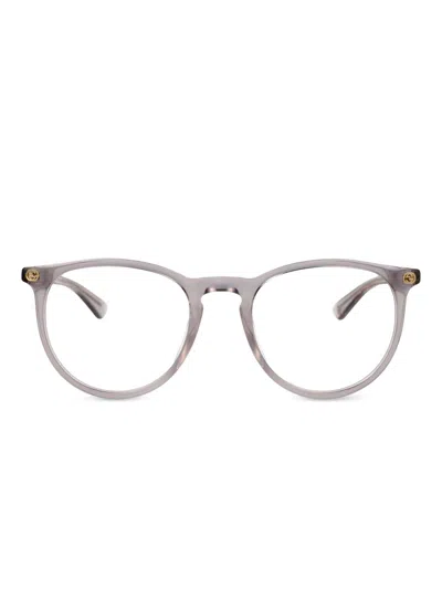 Gucci Brille Mit Rundem Gestell In Grau