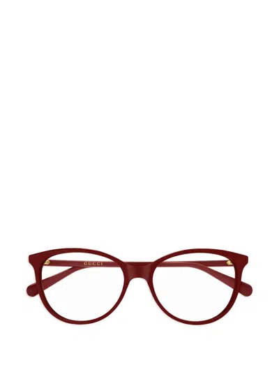 Gucci Round Frame Glasses In Red