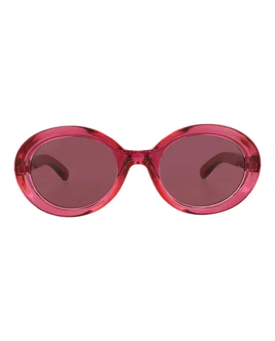 Gucci Round-frame Injection Sunglasses In Burgundy