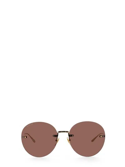 GUCCI ROUND FRAME LOGO PENDANT SUNGLASSES