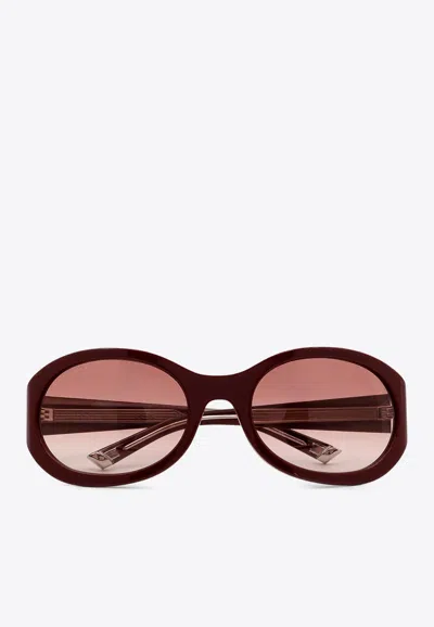 GUCCI ROUND-FRAME LOGO SUNGLASSES