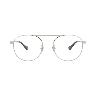 Pre-owned Gucci Round Frame Metal Optical Frames 'silver/transparent' | Men's Size Onesize