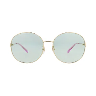 Pre-owned Gucci Round-frame Metal Sunglasses 'gold Green' | Women's Size Onesize