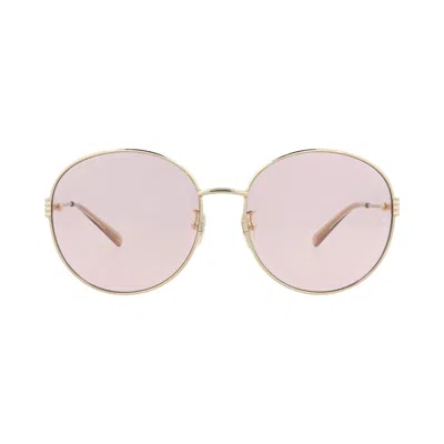 Pre-owned Gucci Round-frame Metal Sunglasses 'gold Pink' | Multi-color | Women's Size Onesize