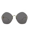 Gucci Round-frame Metal Sunglasses With Jewel-toned Velvet Case