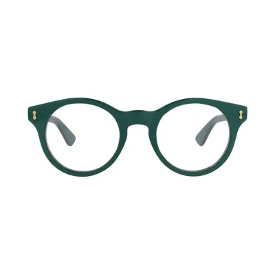 Pre-owned Gucci Round Frame Recycled Acetate Optical Frames 'green/transparent' | Men's Size Onesize
