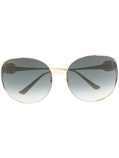 Gucci Round-frame Sunglasses In 001 Gold