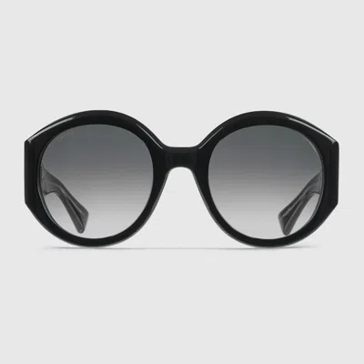 Gucci Round Frame Sunglasses In Black