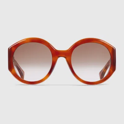 Gucci Round Frame Sunglasses In Brown