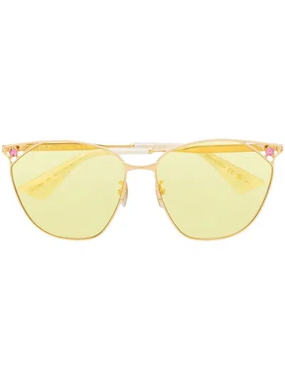 Gucci Round-frame Sunglasses In 金色