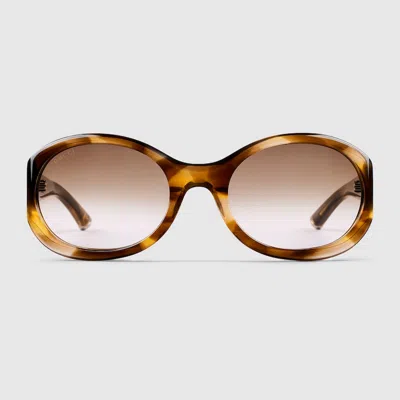 Gucci Round Frame Sunglasses In Brown