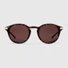 Gucci Round Frame Sunglasses In Brown