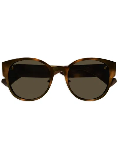 Gucci Round-frame Sunglasses In Brown