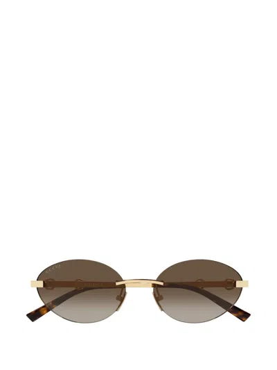 Gucci Round-frame Sunglasses In Brown