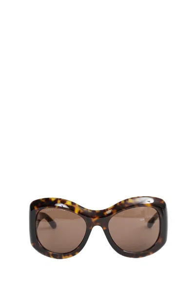 Gucci Round Frame Sunglasses In Brown