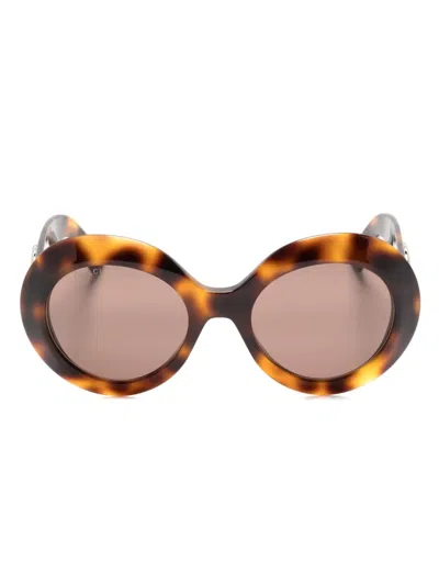Gucci Round-frame Sunglasses In Brown