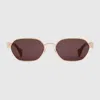 Gucci Round-frame Sunglasses In Gold