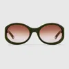 Gucci Round Frame Sunglasses In Green