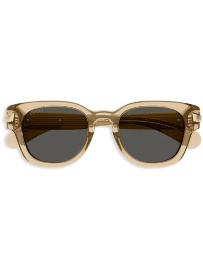 Gucci Round-frame Sunglasses In Neutrals