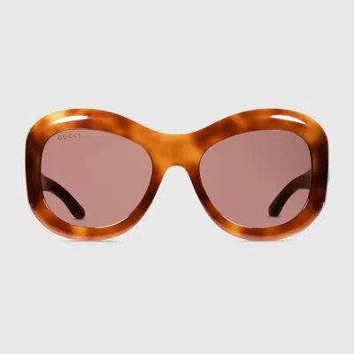 Gucci Round Frame Sunglasses In Orange