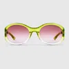 Gucci Round Frame Sunglasses In Red