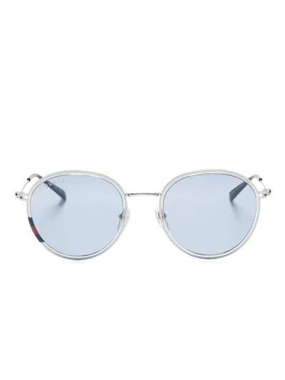 Gucci Round-frame Sunglasses In Silver