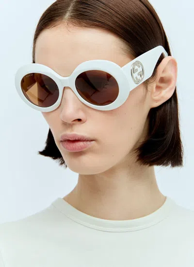 Gucci Round-frame Sunglasses In White