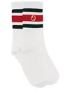 Gucci White Stretch Cotton Blend Socks In Multicolour