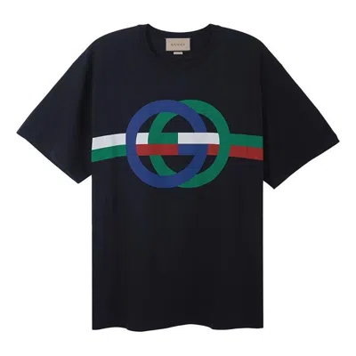 Gucci Round Gg Print Cotton T-shirt 'black'