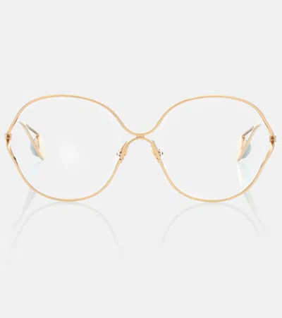 Gucci Round Glasses In Gold
