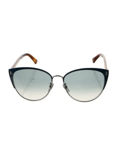 Pre-owned Gucci Round Gradient Sunglasses In Blue