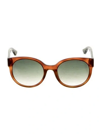 Pre-owned Gucci Round Gradient Sunglasses In Brown