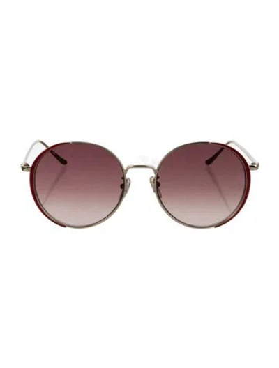 Pre-owned Gucci Round Gradient Sunglasses In Gold