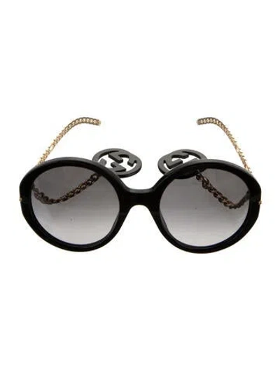 Pre-owned Gucci Round Gradient Sunglasses W/ Tags In Black