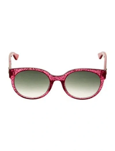 Pre-owned Gucci Round Gradient Sunglasses W/ Tags In Pink