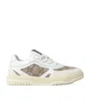Gucci White Low Top Sneakers With Web Detail In Gg Supreme Canvas And Leather Boy In White