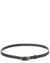 Gucci Round Interlocking G Thin Leather Belt