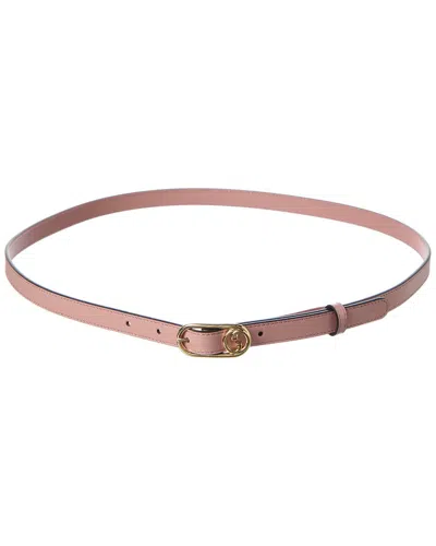 Gucci Round Interlocking G Thin Leather Belt