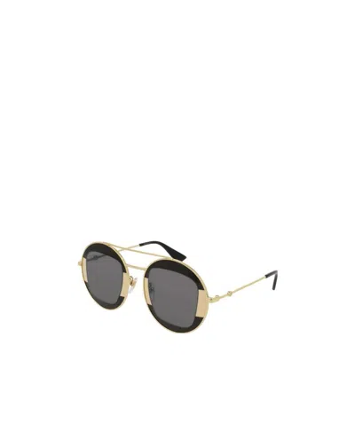 Gucci Round Metal Sunglasses In Gray